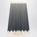 Valentino Blue/ivory silk skirt