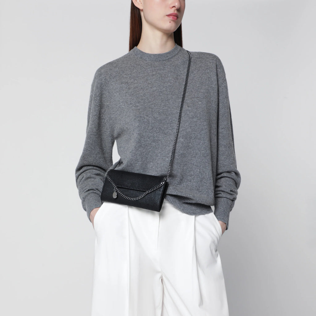 Stella McCartney Falabella black crossbody wallet