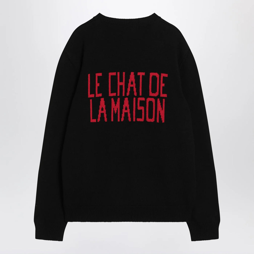 Valentino Black sweater with Le Chat de la Maison patch
