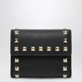 Valentino Garavani Rockstud trifold wallet in black grained calfskin