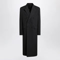 GUCCI Long double-breasted grey wool coat
