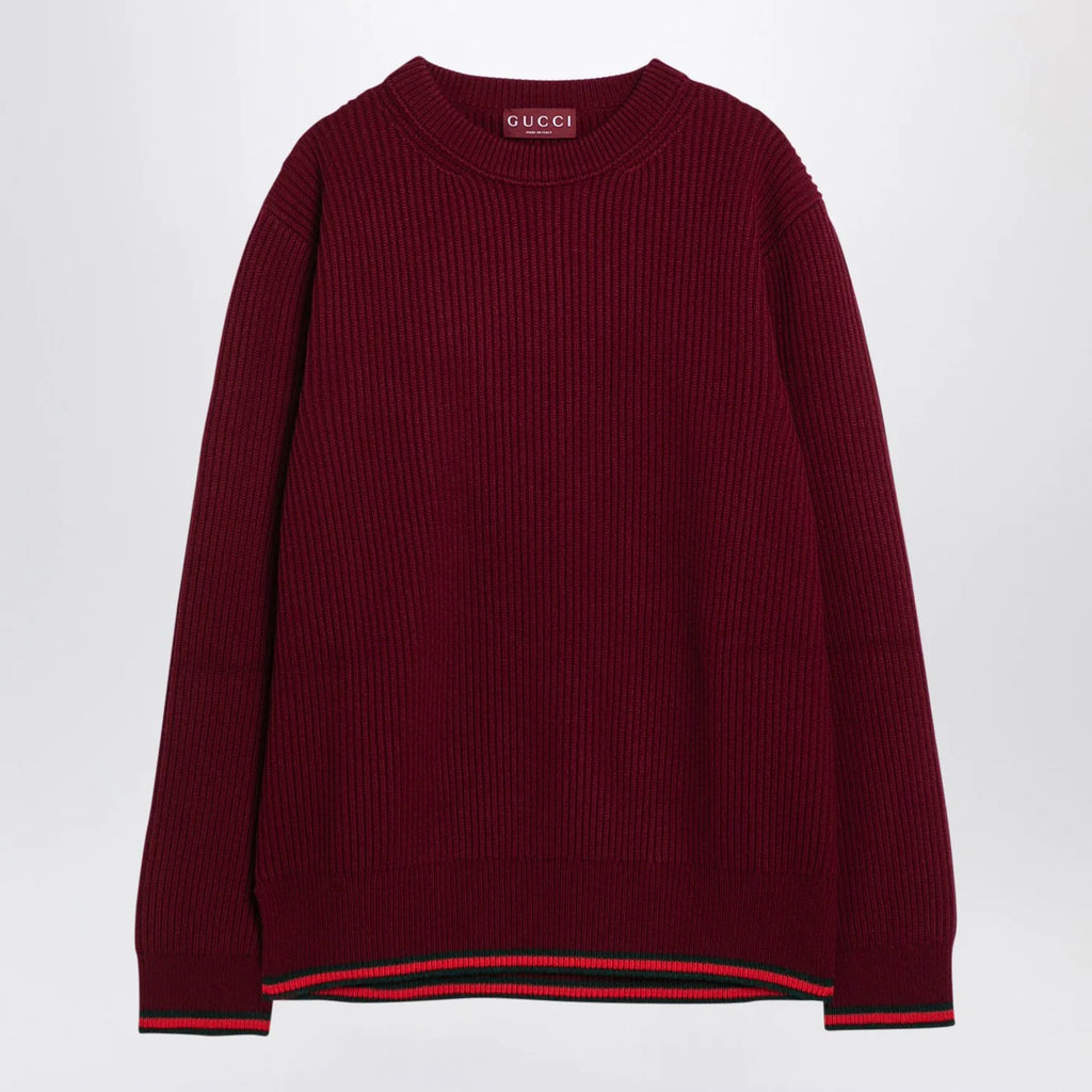 GUCCI Burgundy wool and cashmere jumper