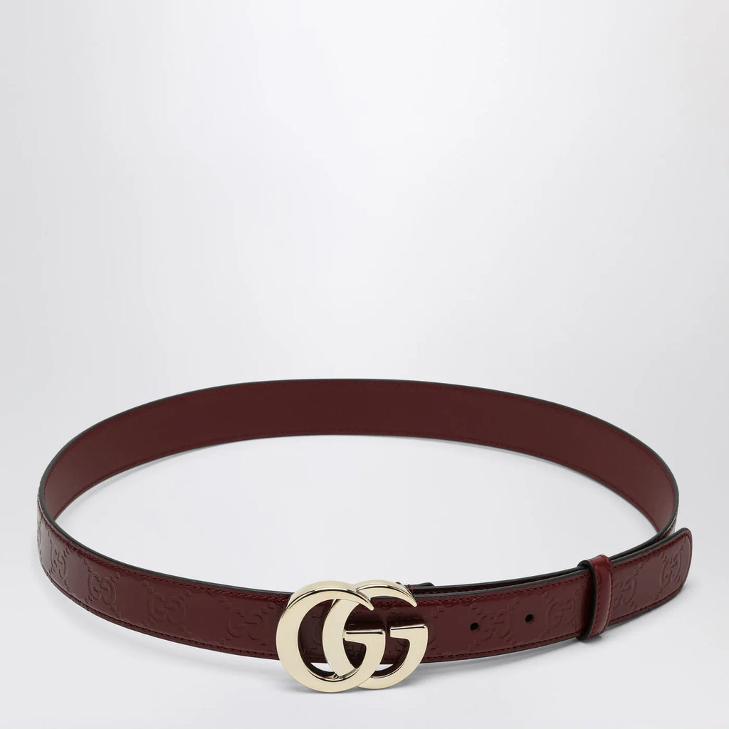 GUCCI GG Milano Rosso Ancora leather belt