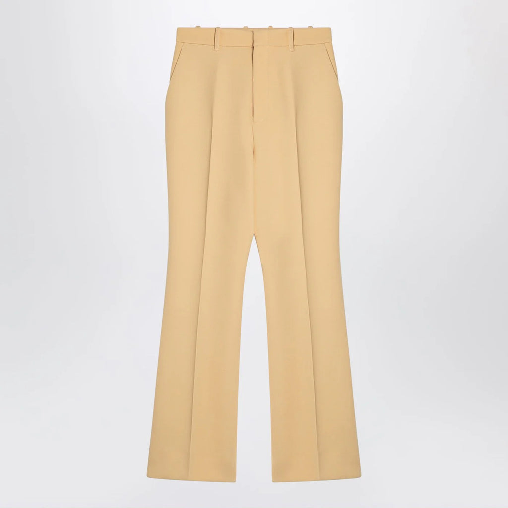 GUCCI Cream coloured wool crêpe trousers