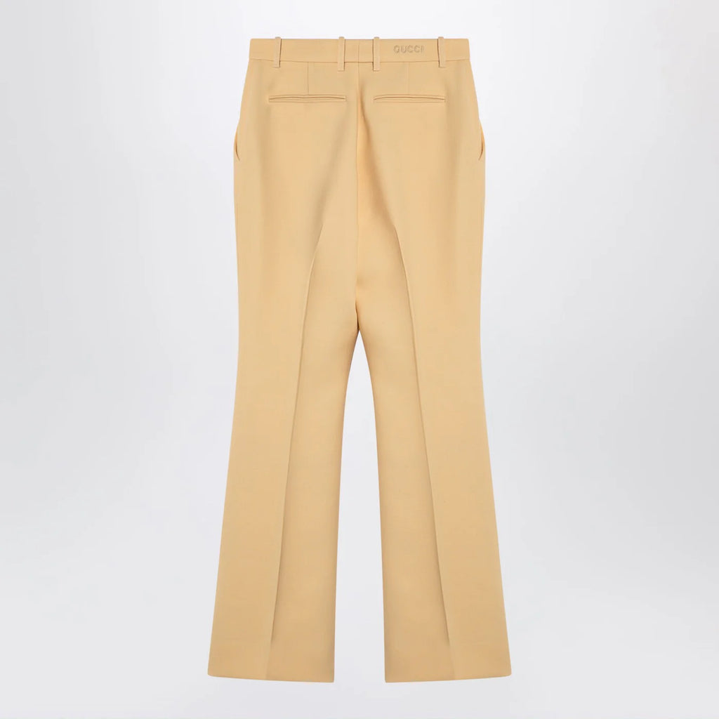 GUCCI Cream coloured wool crêpe trousers