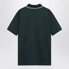 GUCCI Petrol-green cotton piqué polo shirt