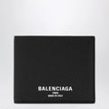 Balenciaga Black grained leather card holder with logo
