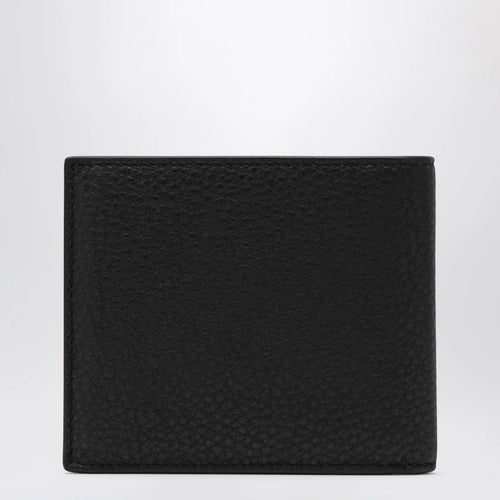 Balenciaga Black grained leather card holder with logo
