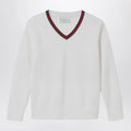 GUCCI White jumper with Web ribbon