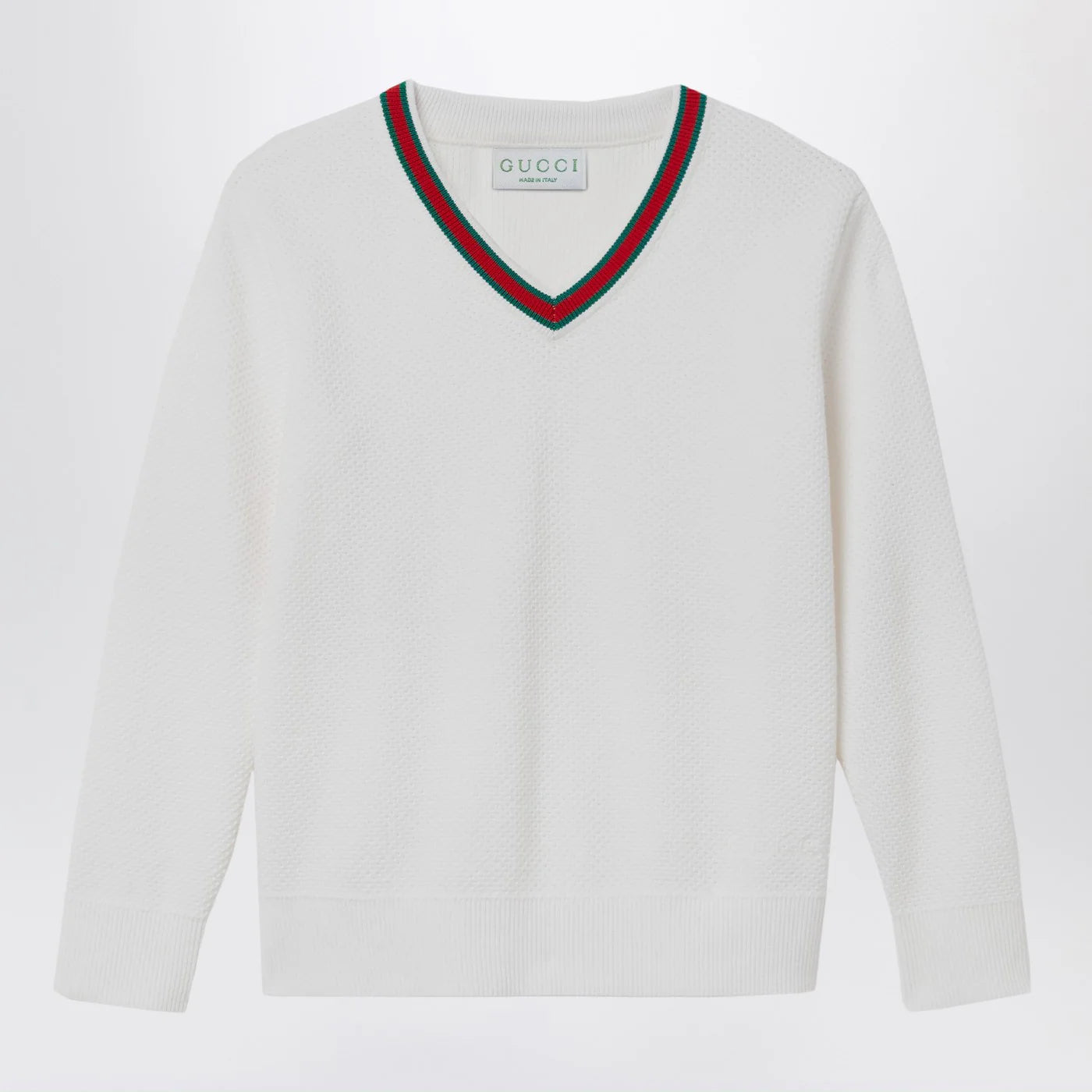 GUCCI White jumper with Web ribbon