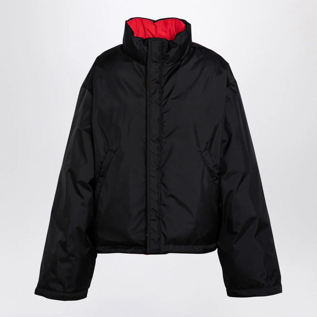 Balenciaga Reversible red and black down jacket in technical twill