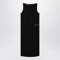 GUCCI Black viscose sablé dress with horsebit