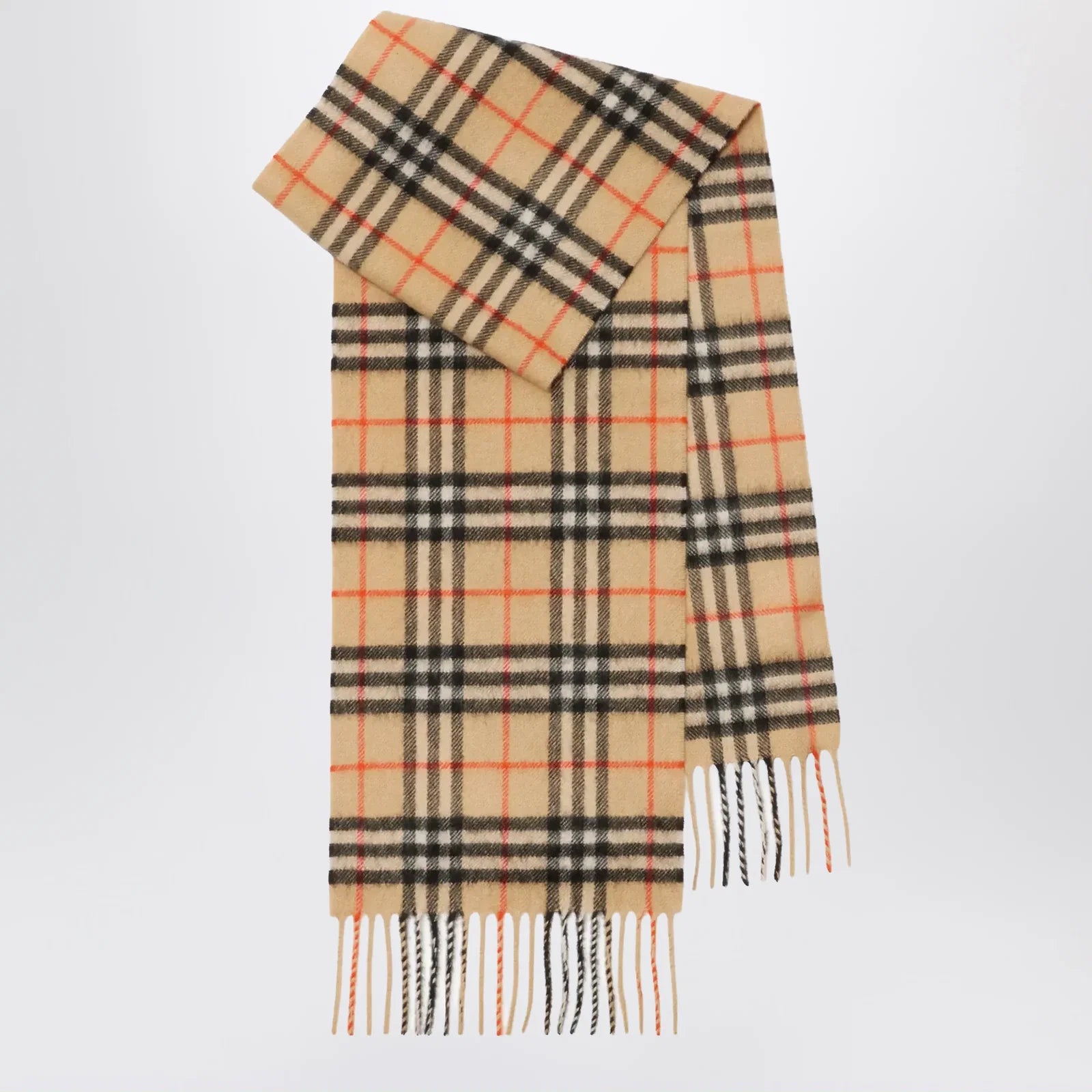 Burberry Beige cashmere check scarf