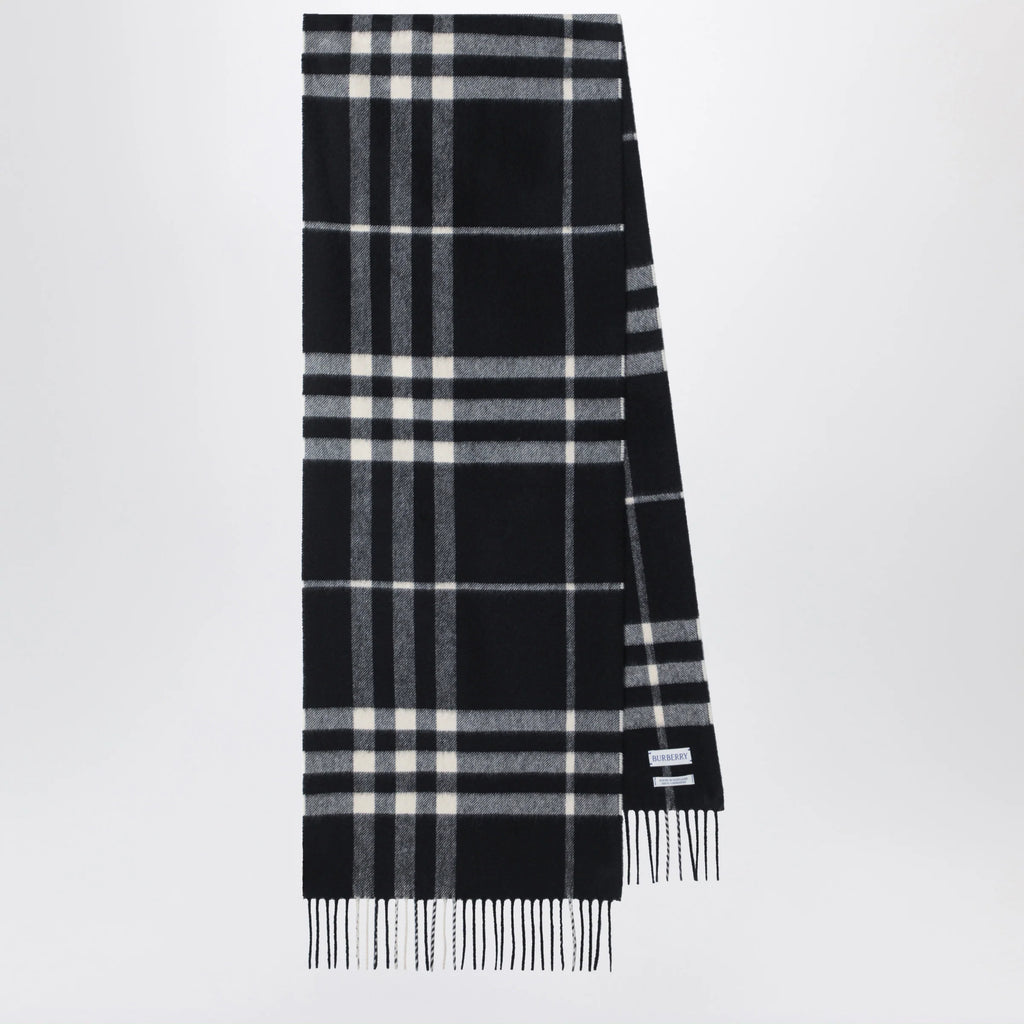 Burberry Black Check cashmere scarf