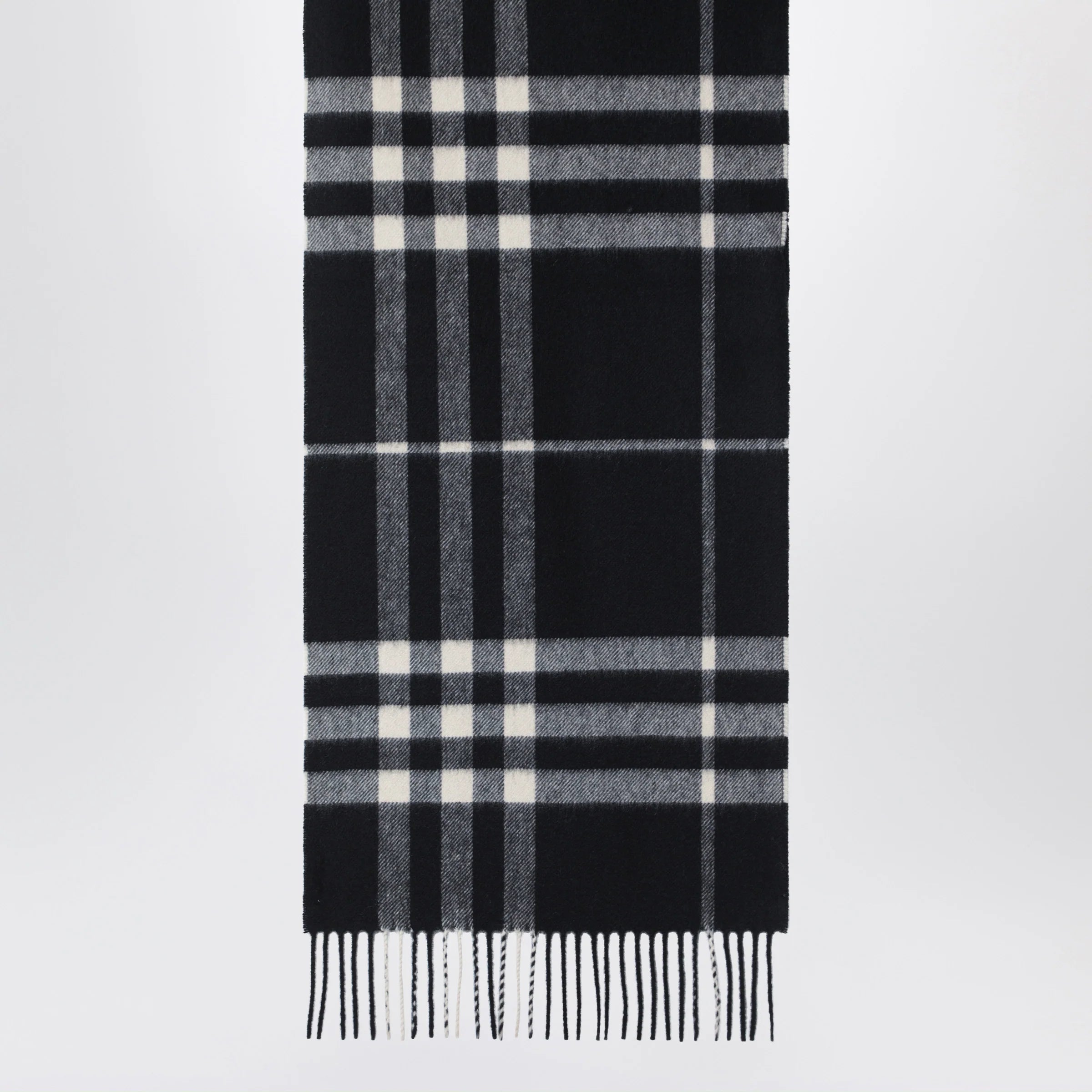 Burberry Black Check cashmere scarf