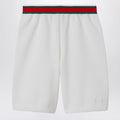 GUCCI White Shorts with Web ribbon