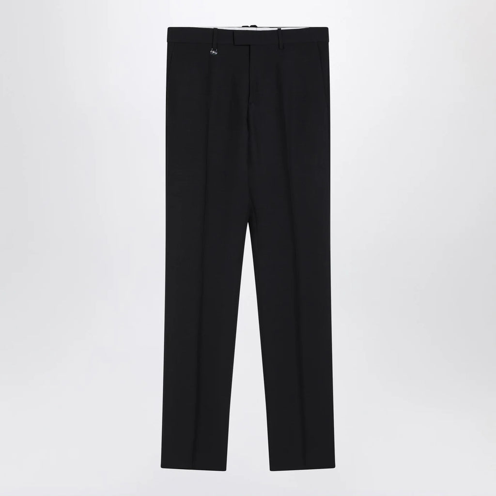 Burberry Classic navy blue wool blend trousers