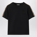 Burberry Black T-shirt with check pattern detail
