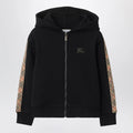 Burberry Black sweatshirt with Check motif detail