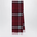 Burberry Burgundy cashmere scarf with a checked pattern