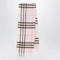 Burberry Pink cashmere scarf with a checked pattern