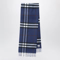 Burberry Blue cashmere scarf with a checked pattern