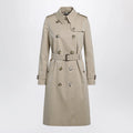 Burberry Long Kensington Heritage cotton trench coat in honey