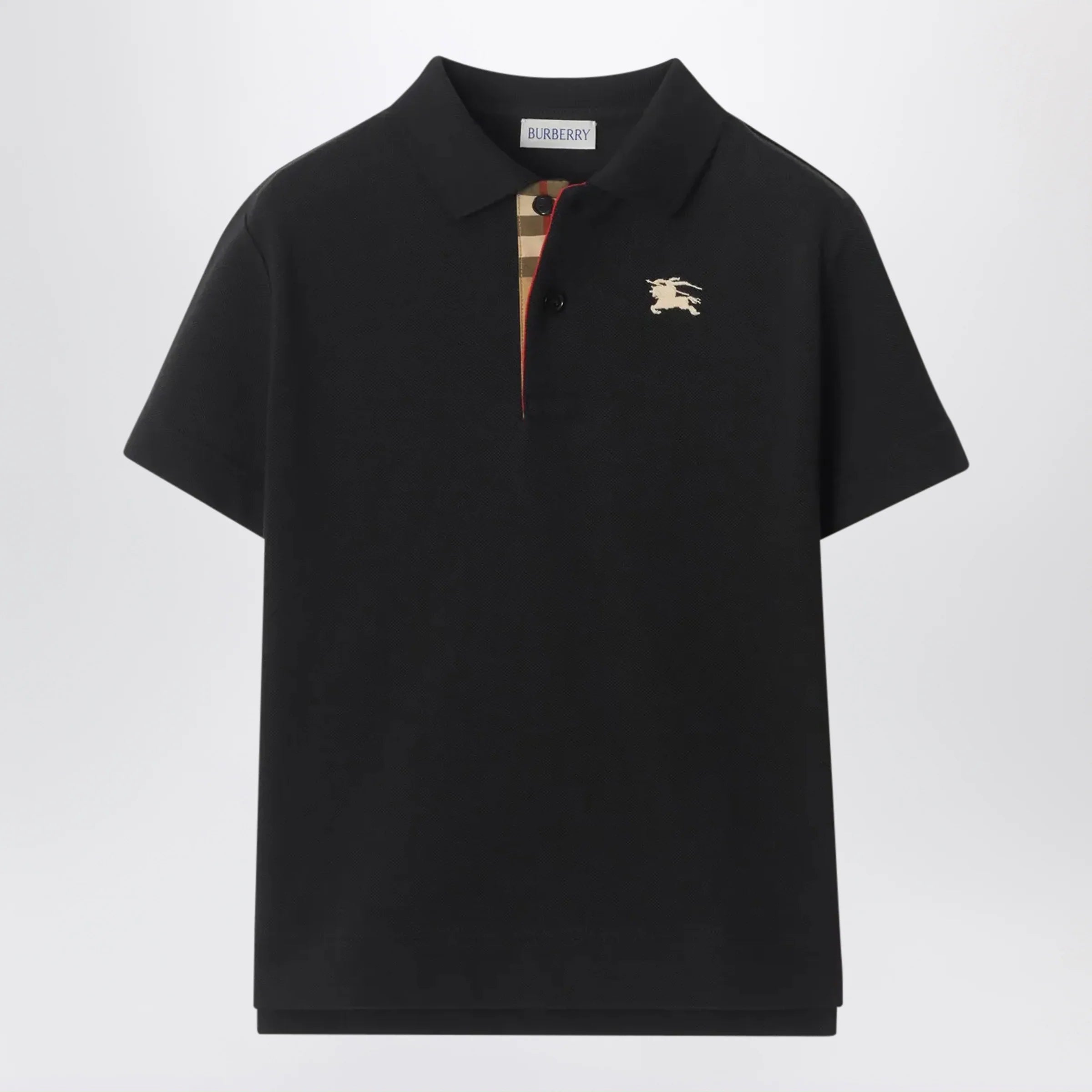 Burberry Black cotton piqué polo shirt