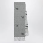 Burberry Reversible Check cashmere scarf with EKD in grey