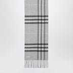 Burberry Reversible Check cashmere scarf with EKD in grey