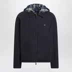 Burberry Blue reversible cotton jacket with Check pattern
