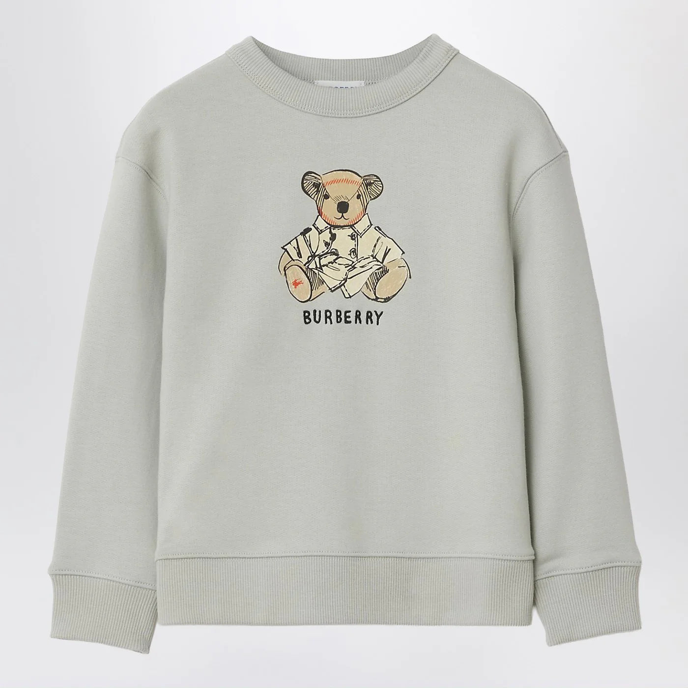 Burberry Limestone gray sweatshirt with bear wearing trench coat