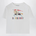 Burberry White cotton T-shirt with EKD