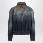 Burberry Coated denim aviator jacket in mid blue