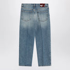 GUCCI Straight light blue jeans with faded effect