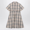 Burberry Beige check short-sleeve cotton dress