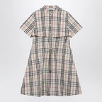 Burberry Beige check short-sleeve cotton dress