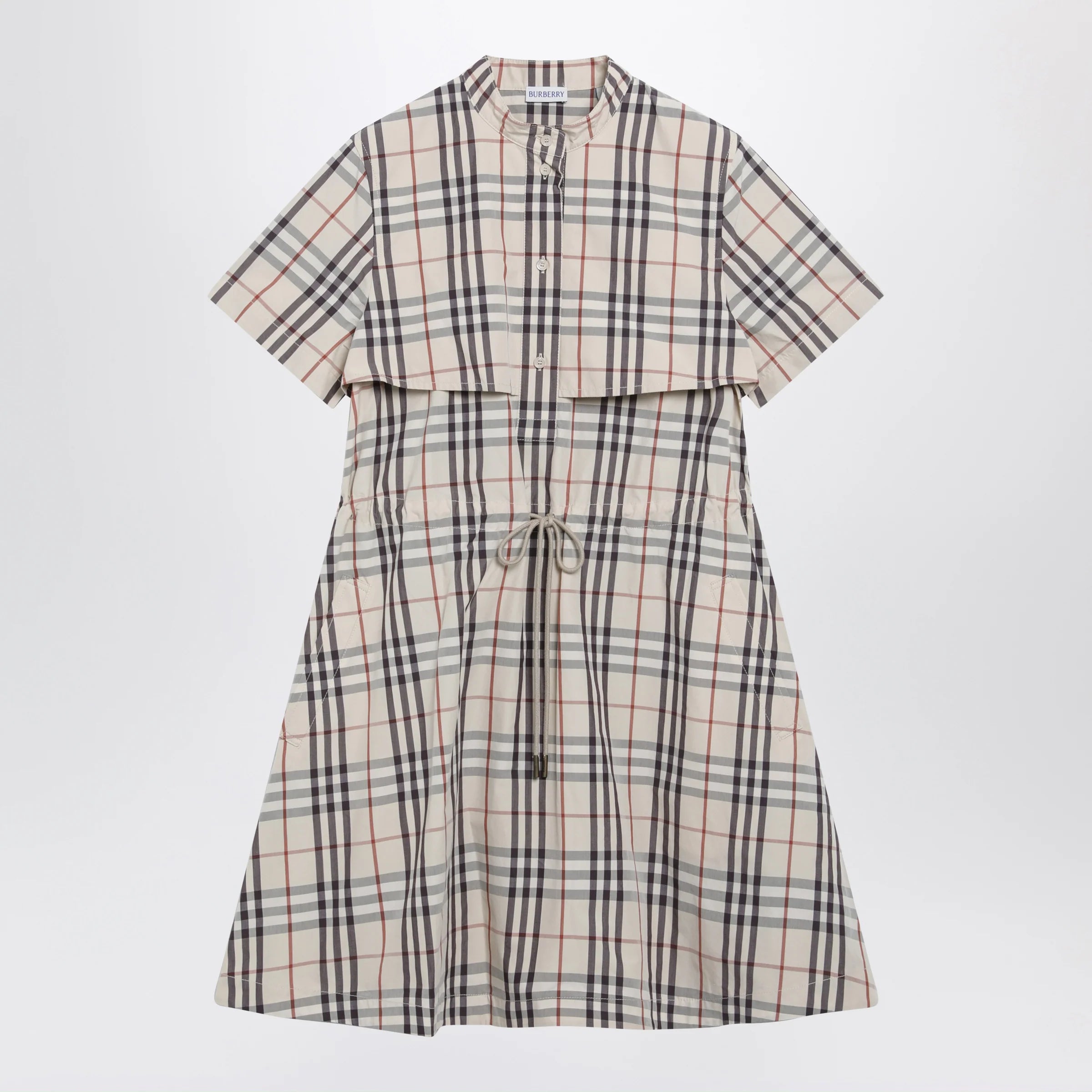 Burberry Beige check short-sleeve cotton dress