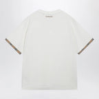 Burberry Cotton jersey T-shirt with Check trim in chalk