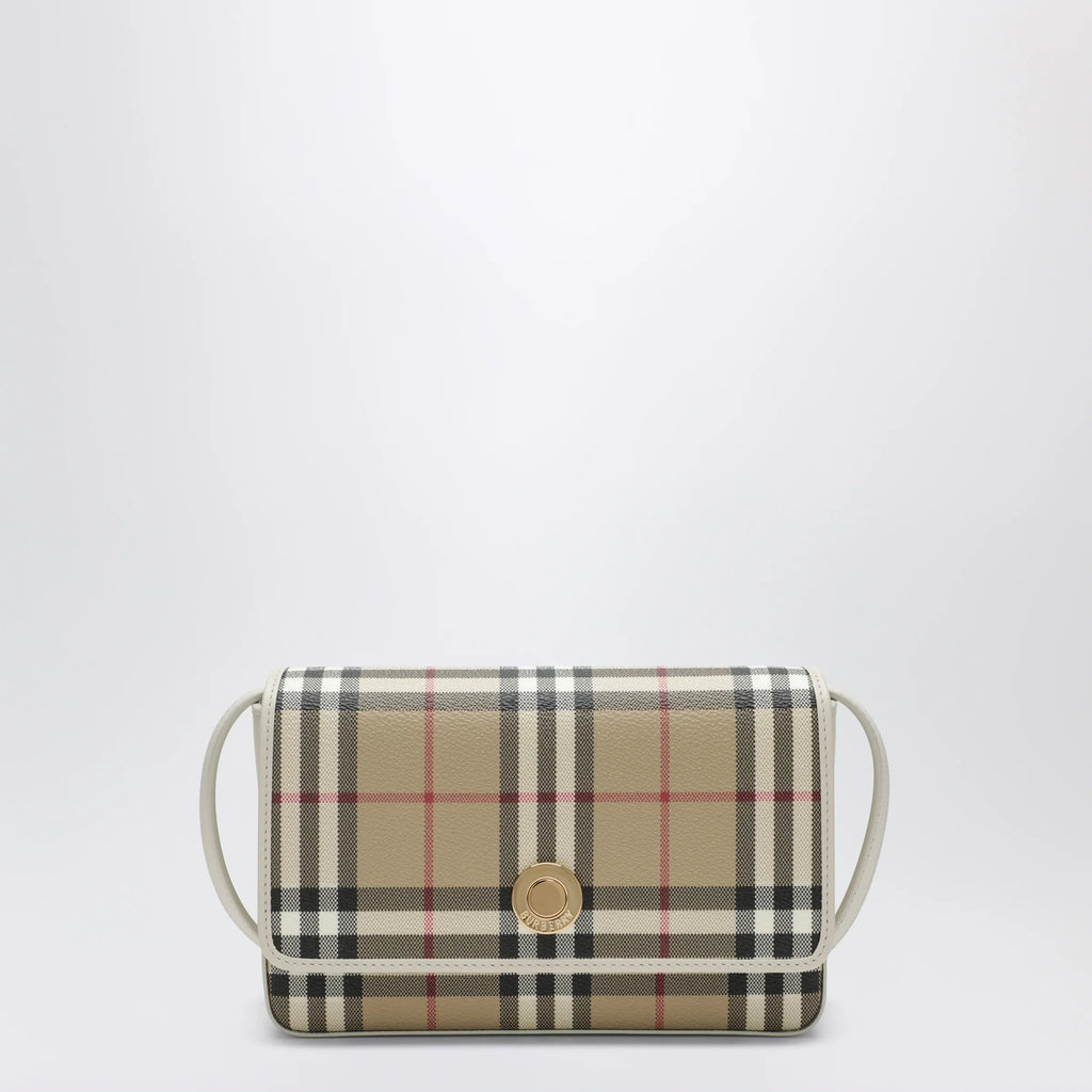 Burberry White Hampshire bag with Check pattern