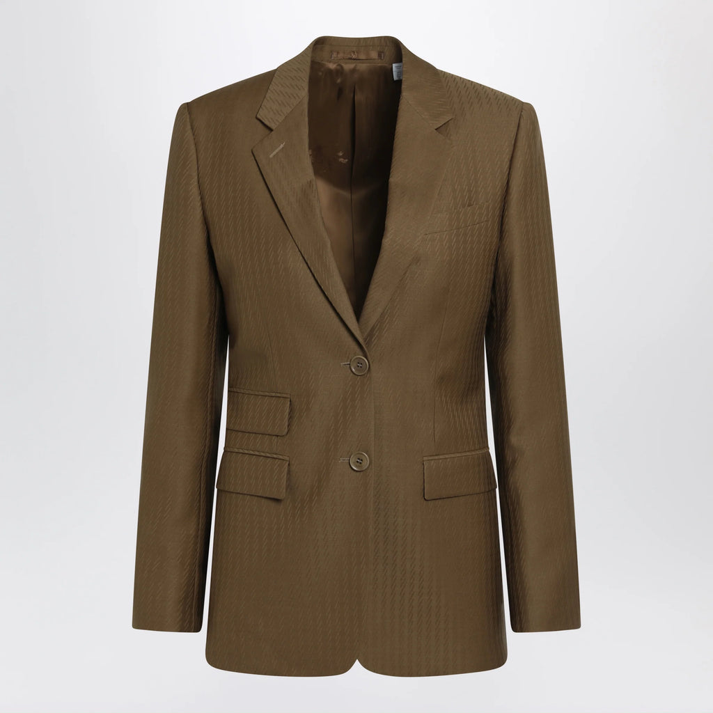 Burberry Tailored single-breasted wool and mohair brown jacket