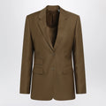Burberry Tailored single-breasted wool and mohair brown jacket