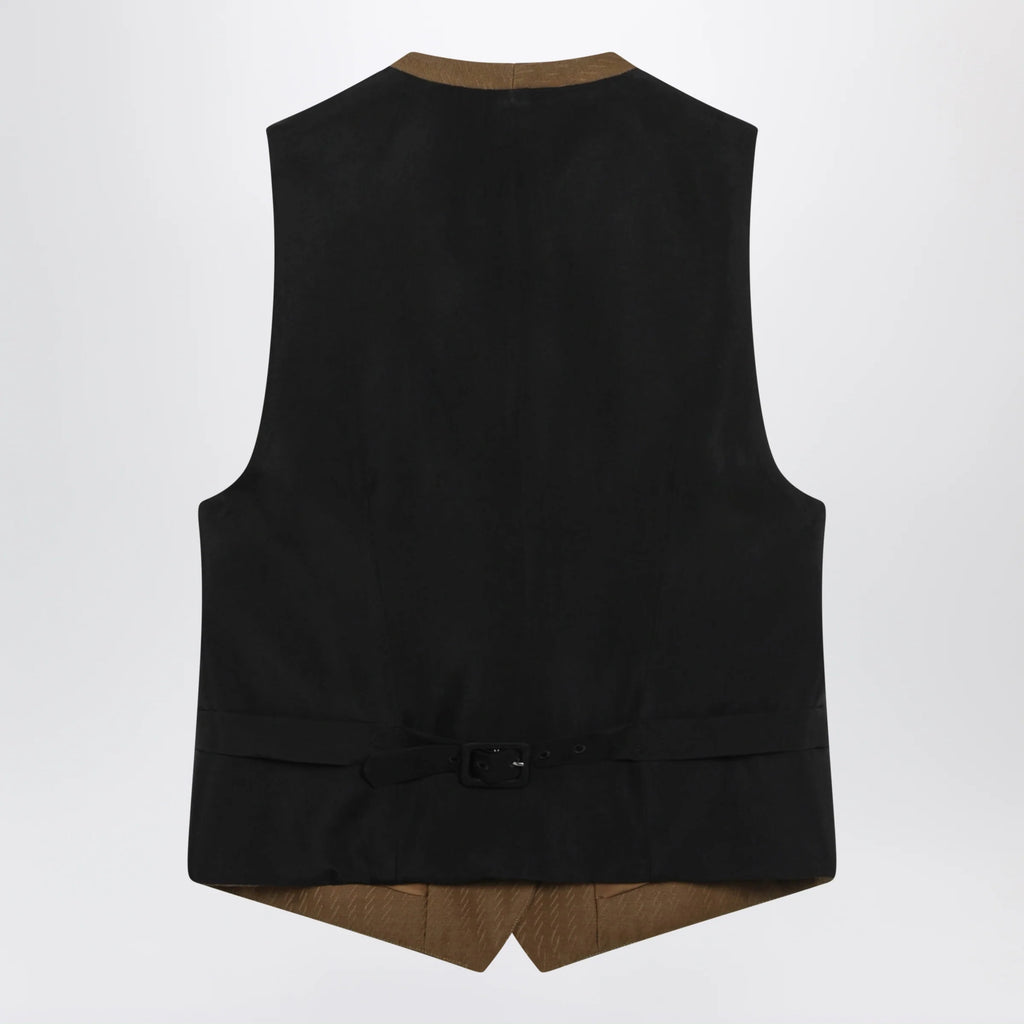 Brown wool and mohair vest by Burberry