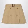 Burberry Cotton twill trench skirt in sand beige