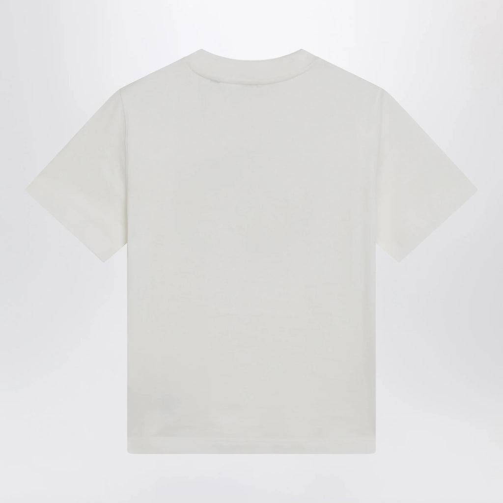 Burberry White cotton Check T-shirt with Knight Stamp