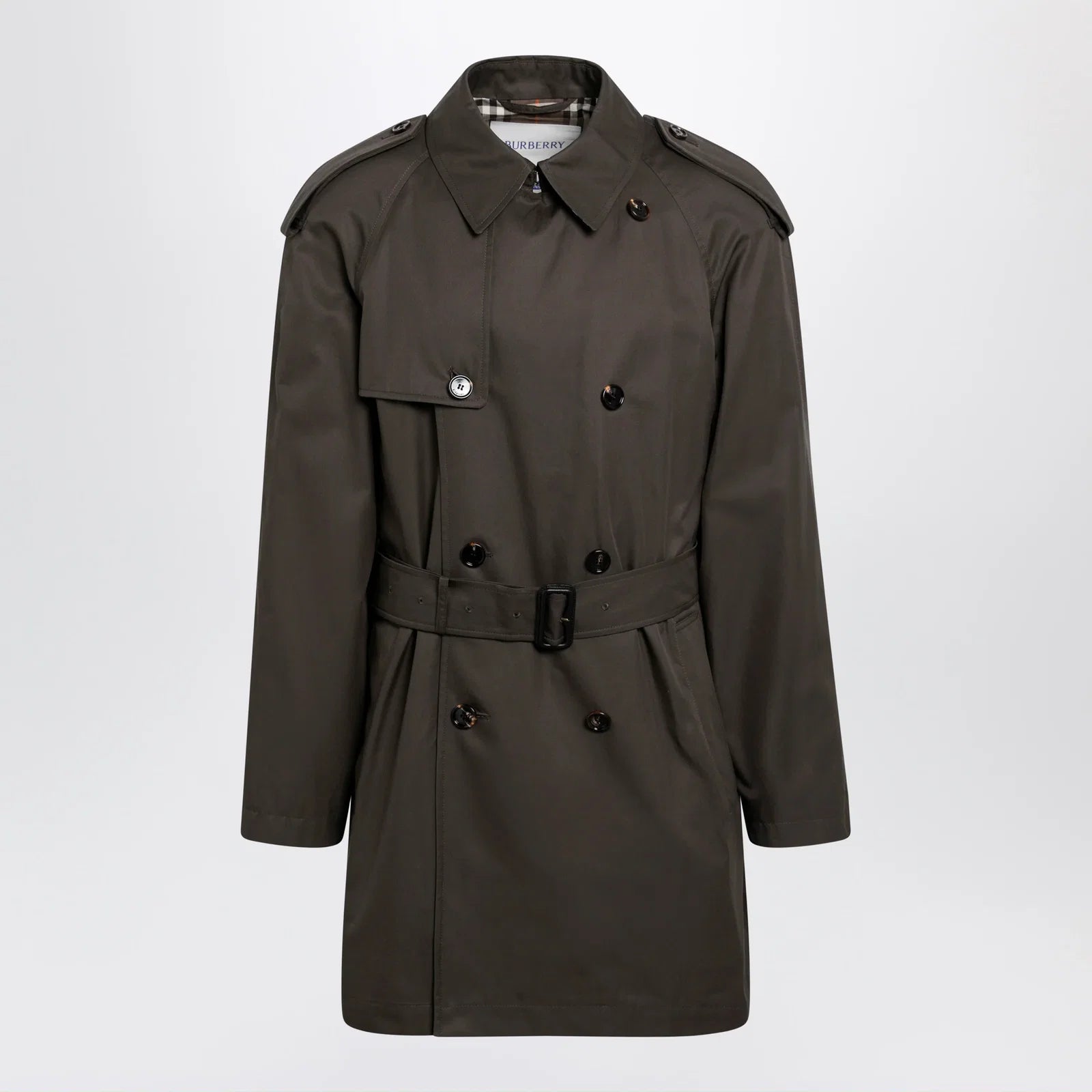 Burberry Leadenham mid-length gabardine trench coat in brown