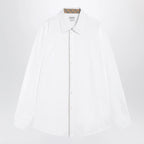 Burberry Classic-fit cotton poplin shirt with Check trim, white