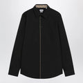 Burberry Classic-fit cotton poplin shirt with Check trim, black