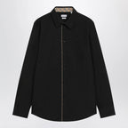 Burberry Classic-fit cotton poplin shirt with Check trim, black
