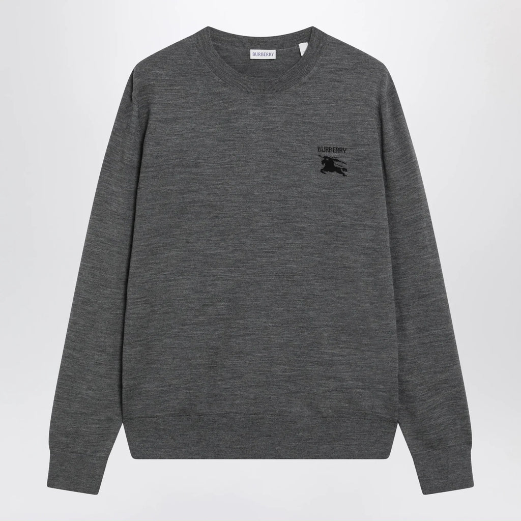 Burberry Grey Wool Crewneck Sweater